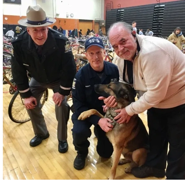 Law enforcement community event with bikes